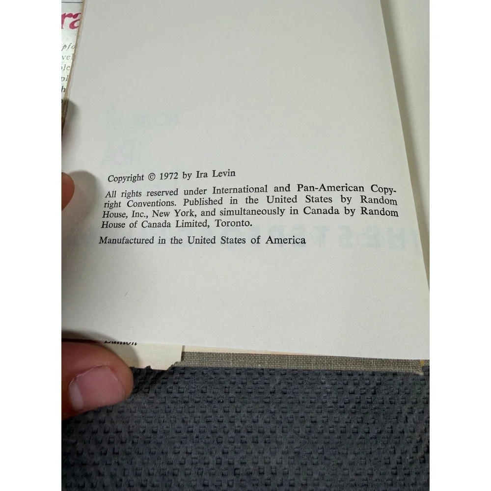 The Stepford Wives Ira Levin 1972 Book Club Edition Hardcover Random House
